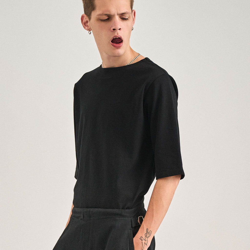 ”Out of everywhere” <br> C/pullover Half sleeve Black silk