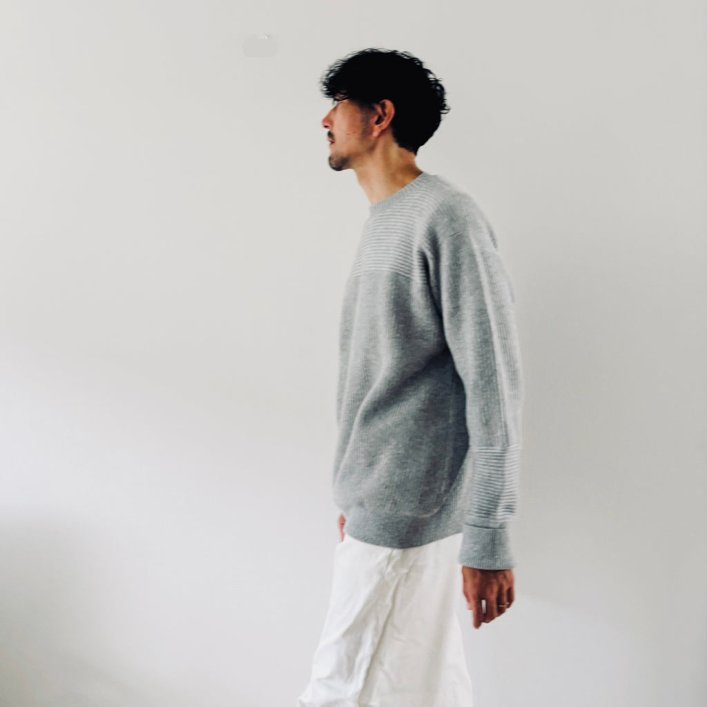 cleaveland <br> "The New World" <br> Cashmere Crewneck Pullover Long Sleeve L, Gray