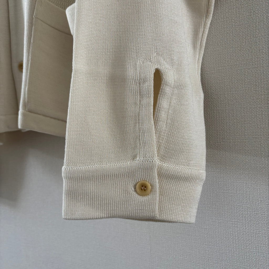 cleaveland<br>"The new world" <br> OC/cardigan long sleeve  White silk
