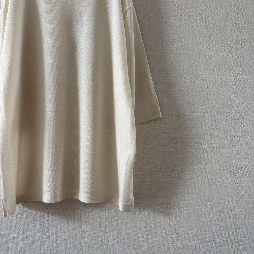 « Partout » <br> Pull C/demi-manches Soie blanche