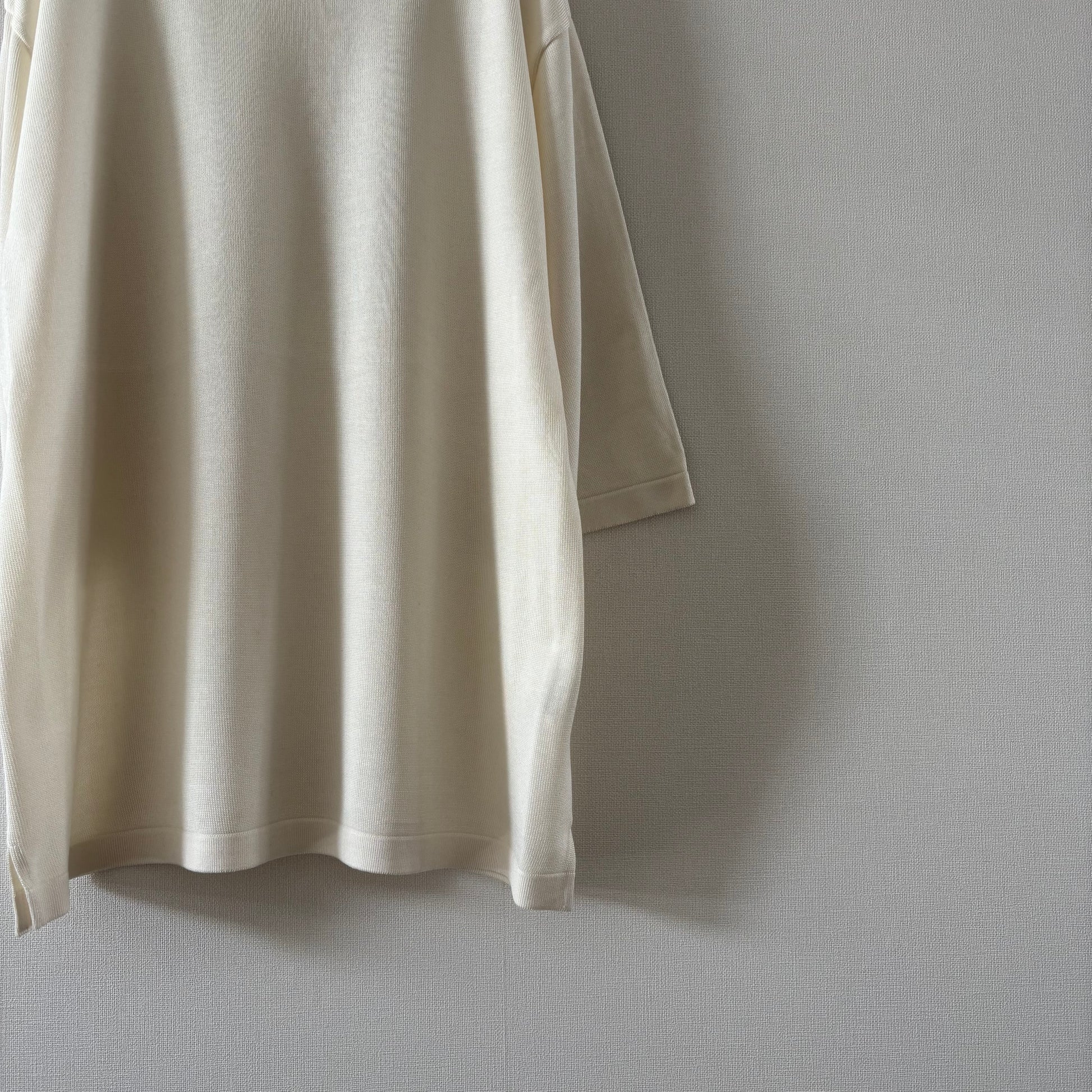 « Partout » <br> Pull C/demi-manches Soie blanche