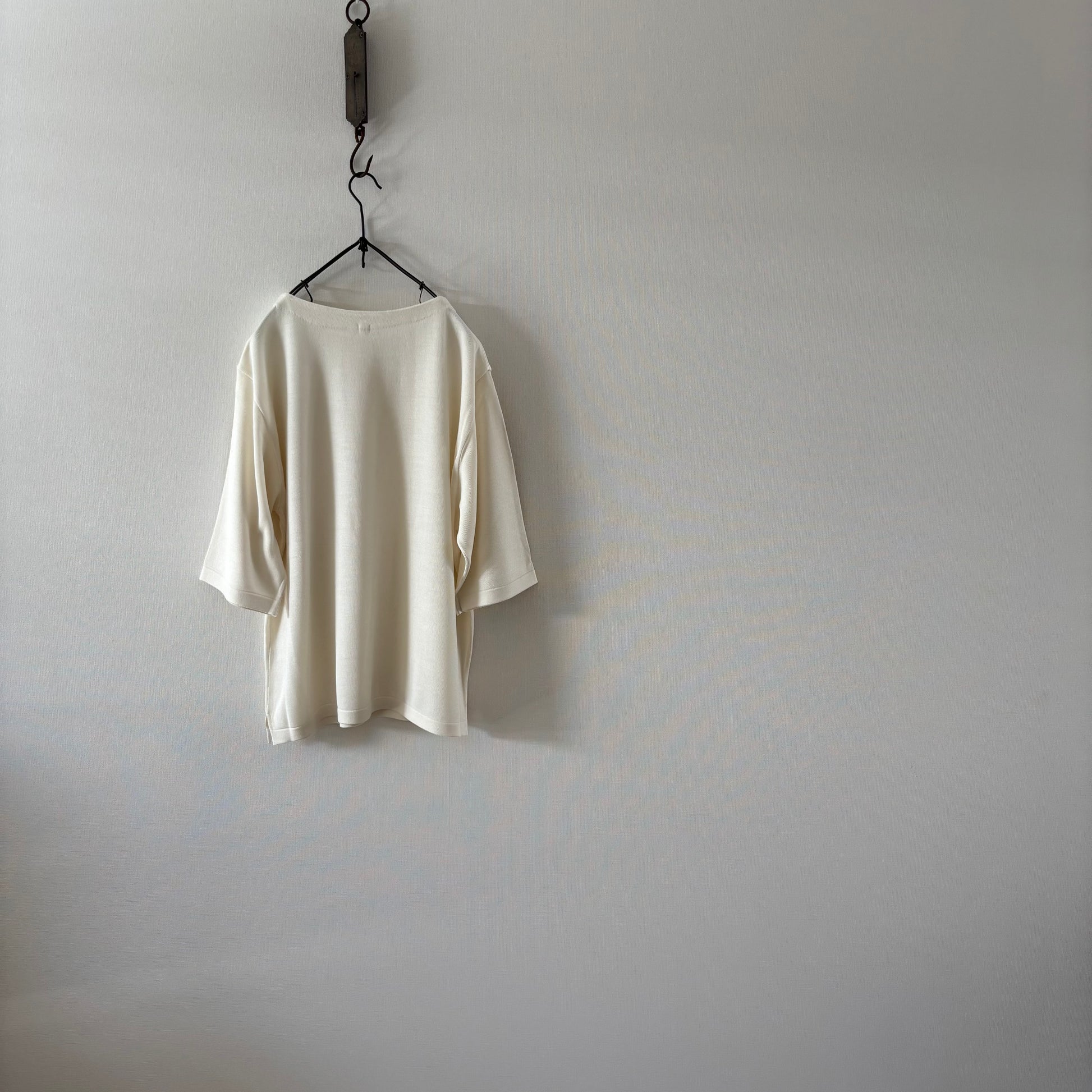 « Partout » <br> Pull C/demi-manches Soie blanche