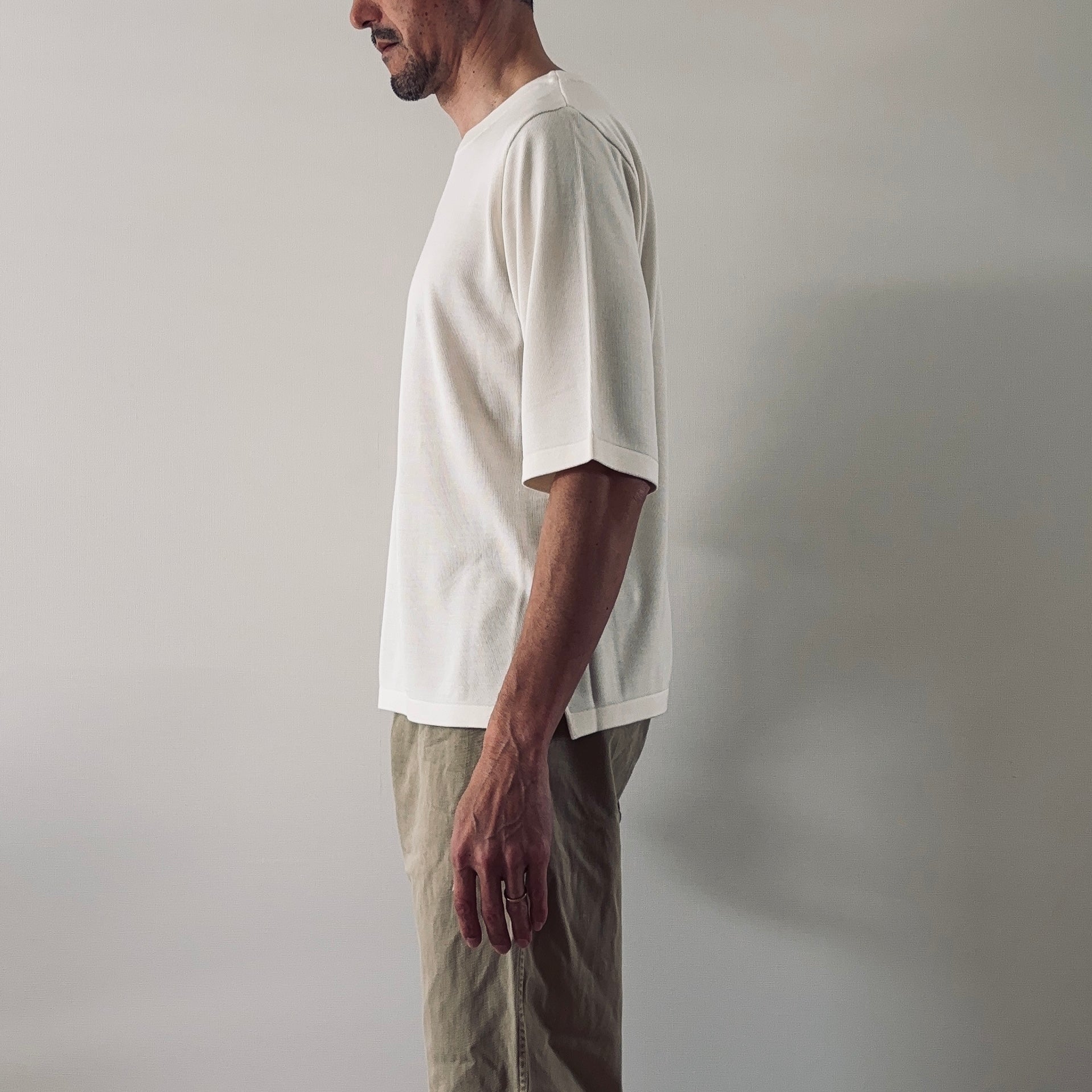 « Partout » <br> Pull C/demi-manches Soie blanche