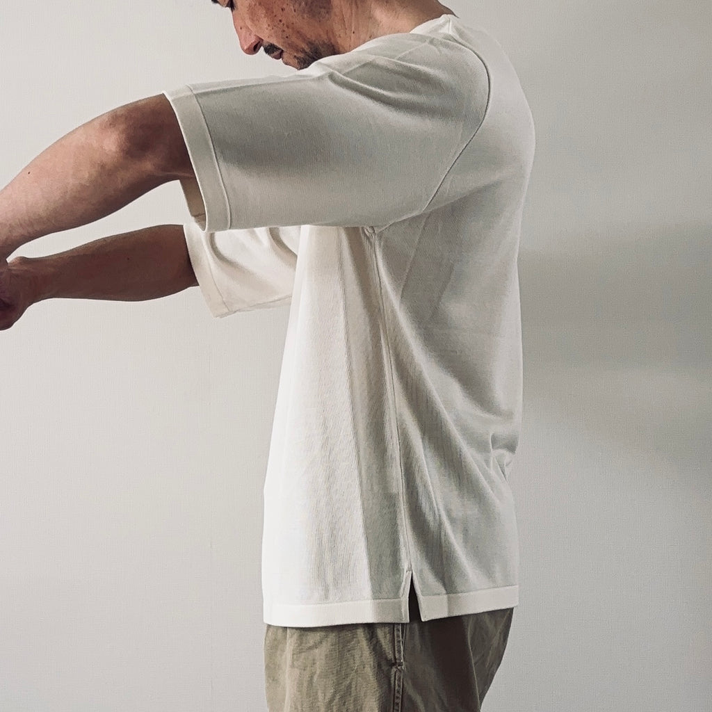 « Partout » <br> Pull C/demi-manches Soie blanche