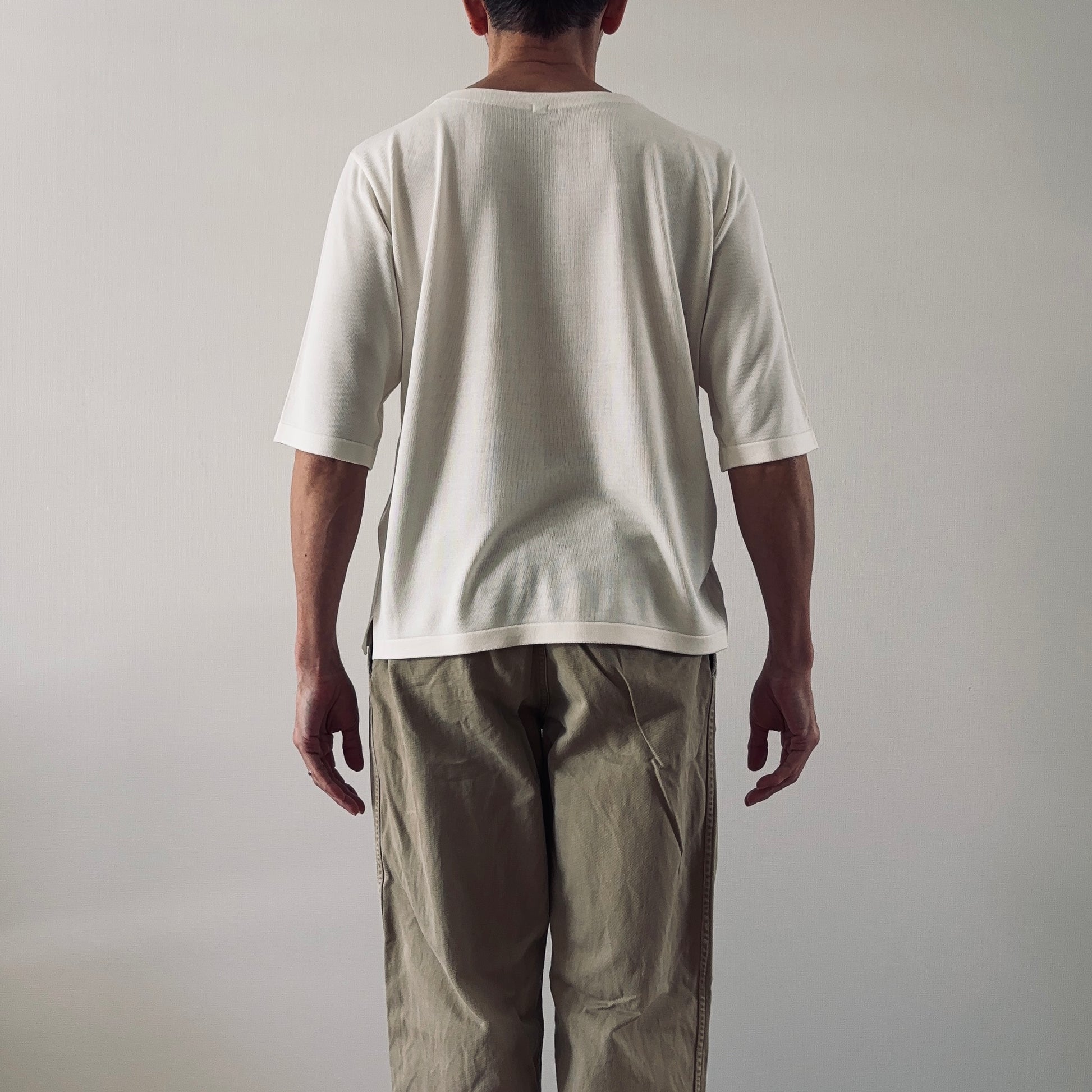 « Partout » <br> Pull C/demi-manches Soie blanche