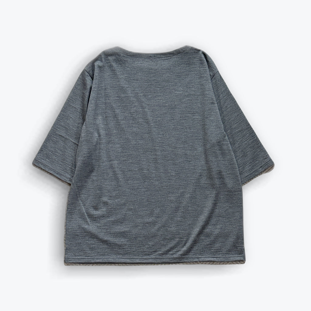 Cleaveland<br> "De partout"<br> Pull-over à manches courtes en jersey de laine gris